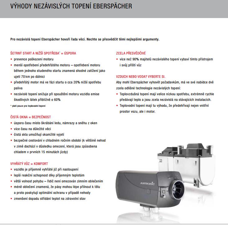 nezávislé horkovzdušné topení Airtronic D2 -komplet